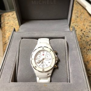 Authentic Michele White Ceramic Watch